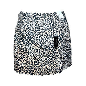 EXPRESS Denim Cheetah Print Mini Skirt - Size 4 - NWT